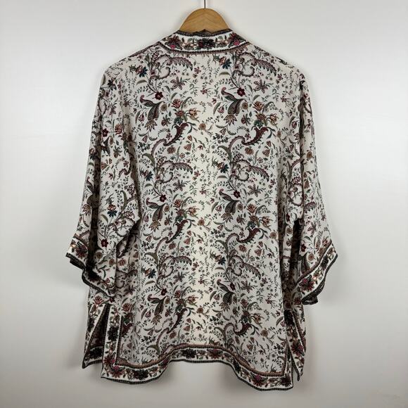 Max Studio Womens Multicolor Floral Kimono Sz S Boho Lightweight Hippie Festival - Picture 9 of 15